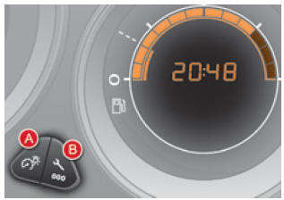 Citroën C4. Einstellung der Uhrzeit und des Formats der Uhrzeitanzeige im Kombiinstrument mit Uhr