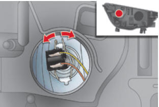 Citroën C4. Austausch der Glühlampen des Abblendlichts