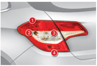 Citroën C4. Modell mit herkömmlichen Leuchten