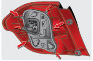 Citroën C4. Austausch der Glühlampen hinten