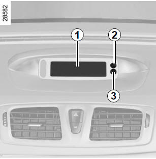 Renault Megane. Uhrzeit und Außentemperatur