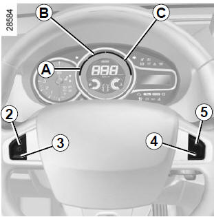 Renault Megane. Aktivieren des Tempomats