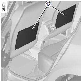 Renault Megane. Taschen 12 in den Rückenlehnen der Vordersitze
