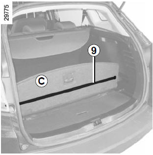 Renault Megane. Gepäckraumunterteilung