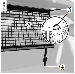 Renault Megane. Anbringen des Netzes hinter der Rücksitzbank
