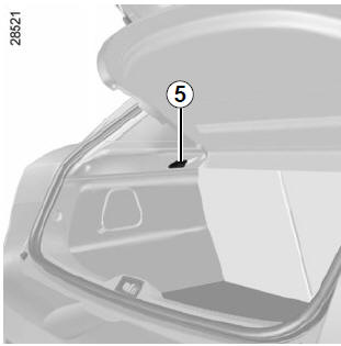 Renault Megane. Gepäckraumleuchte