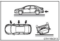Toyota Corolla. Aufprallarten, bei denen die SRS-Airbags (SRS-Front-Airbags) möglicherweise nicht auslösen