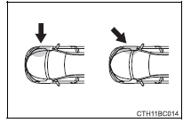 Toyota Corolla. Aufprallarten, bei denen die SRS-Airbags (SRS-Seiten- und Kopf-Seiten-Airbags [je nach Ausstattung]) möglicherweise nicht auslösen