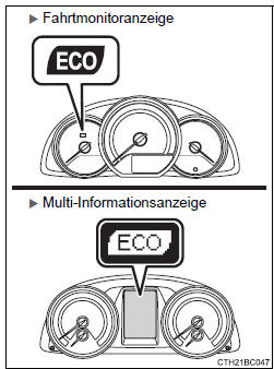 Toyota Corolla. Kontrollleuchte für ECO-Fahrbetrieb