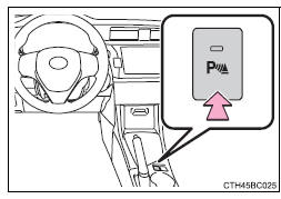 Toyota Corolla. Schalter für Toyota-Einparkhilfe