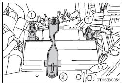 Toyota Corolla. Batterie von außen