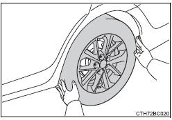 Toyota Corolla. Austausch eines defekten Reifens