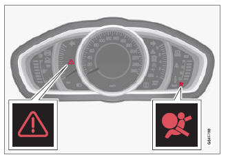 Volvo V40. Sicherheit - Warnsymbol