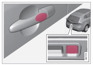 Volvo V40: Keyless Drive* - Verriegelung - Schlösser und Alarmanlage -  Volvo V40 Betriebsanleitung