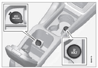 Volvo V40. Tunnelkonsole 12-V-Steckdose