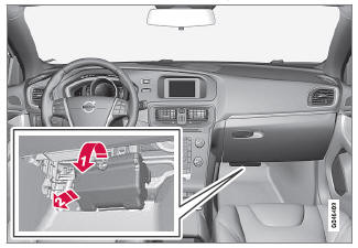 Volvo V40. Abnehmen der Abdeckung