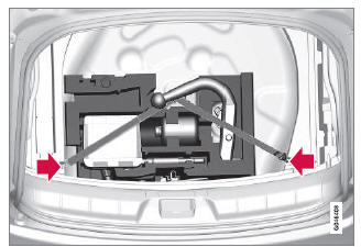 Volvo V40. Position des Reifenabdichtsatzes