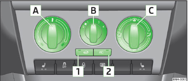 Abb. 60 Klimaanlage: Bedienungselemente