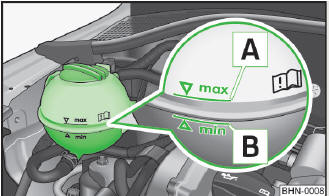 Abb. 100 Motorraum: Kühlmittelausgleichsbehälter