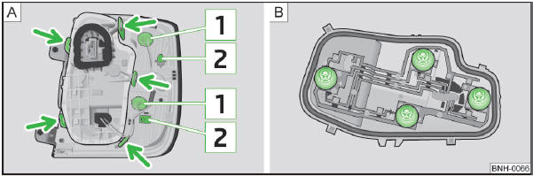 Abb. 135 Äußerer Teil der Leuchte / Innerer Teil der Leuchte