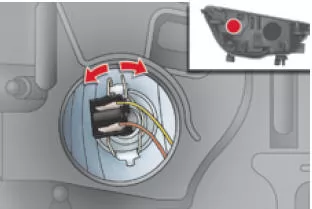 Citroën C4. Austausch der Glühlampen des Abblendlichts