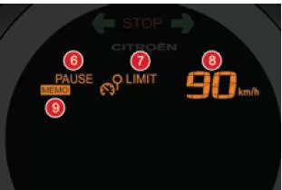 Citroën C4. Anzeigen im Kombiinstrument