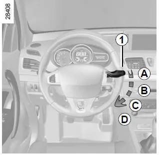 Renault Megane. Fahrzeug mit Intervall- Frontscheibenwischer