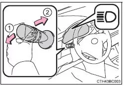 Toyota Corolla. Einschalten der Fernlichtscheinwerfer