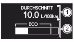 Toyota Corolla. Durchschnittlicher Kraftstoffverbrauch und Anzeige des ECO-Fahrbereiches