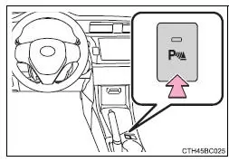 Toyota Corolla. Schalter für Toyota-Einparkhilfe