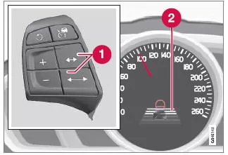 Volvo V40. Zeitabstand einstellen