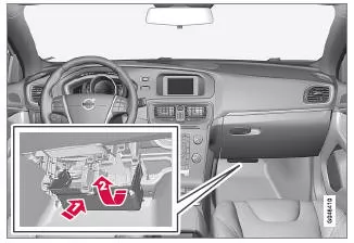 Volvo V40. Anbringen der Abdeckung